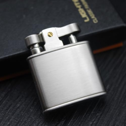 Image of Smoke King Vintage Retro Classic HY695 Silver Trench Lighter | Refillable Kerosene Lighter | Stainless Steel Windproof Pocket Lighter