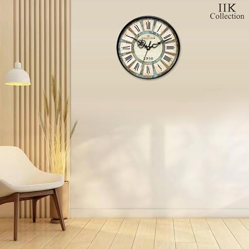 Image of IIK Collection 12-Inch Plastic Designer Analogue Sweep Silent (No Tic-Tic Sound) Quartz Movement Round Wall Clock for Home, Wall Clock for Living Room, Bedroom, (30 Cm X 30 Cm X 6 Cm), Multicolor