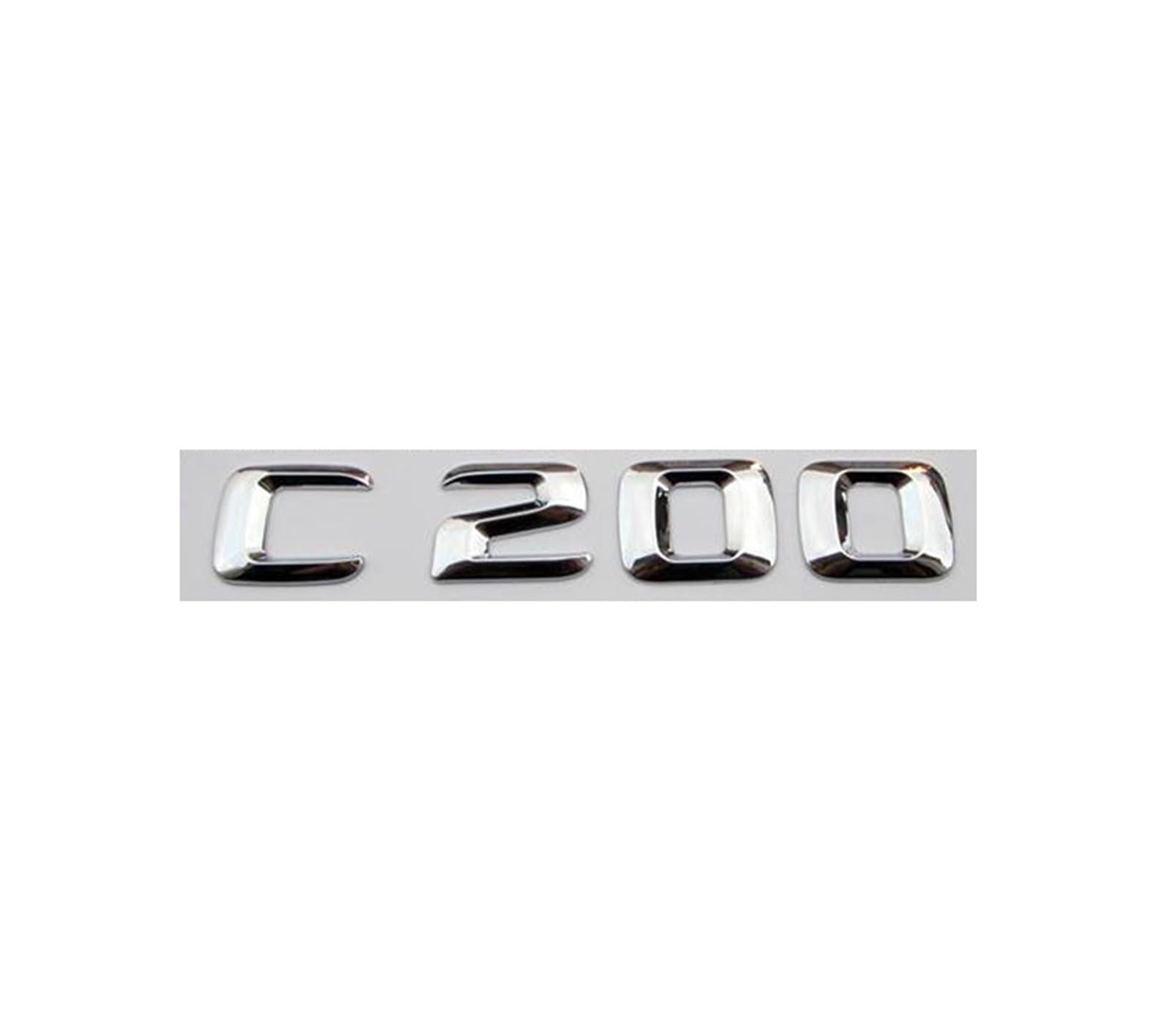 3d Chrome Car Letters For C63 C180 C200 C220 C260 C300 W205 W204 W203 Trunk Emblem Logo Stickers Accessories(C200)