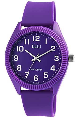 Q&Q Orologio da uomo Blu Arancione Analogico Silicone Quarzo