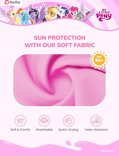 Image of My Litle Pony One Piece Swimsuit Pony Print Off-Shoulder Ruffle Summer Swimwear Beach Pool Kids, Pink, 2‑9 Years