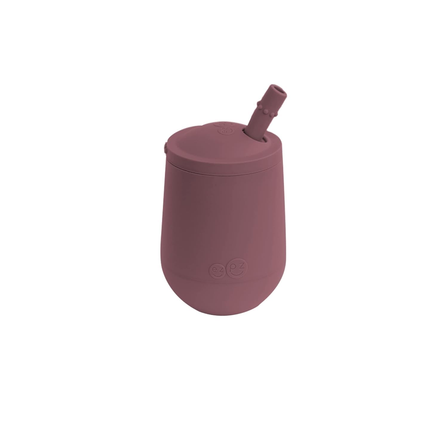 ezpz Mini Cup + Straw Training System - 100% Silicone Training Cup for Infants + Toddlers/Baby - Designed by a Pediatric Feeding Specialist - Non-Slip, Weighted Base & Tactile Bumps - 9 Months+(Mauve)-image-25