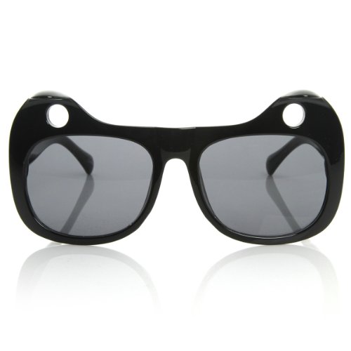 zeroUV Designer Inspired Womens Fashion Curled Cat Ear Cut-Out Cat Eye Sunglasses2