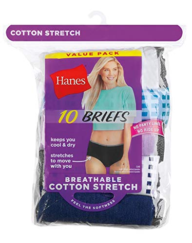 Image of Hanes Women's Breathable Cotton Stretch Brief 10-Pack