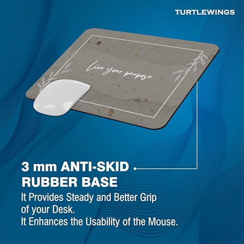 Image of TURTLEWINGS | Mousepad | Inspirational Quote Mousepad - 22x18 cm, 3mm Thick | Abstract Design Non-Slip Rubber Base | Office, Study & Gaming Use | Premium Smooth Surface 21