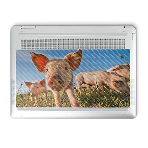 Image of MightySkins Carbon Fiber Skin Compatible with HP Spectre x360 14 inch (2022) Full Wrap Kit - Pig Face | Protective, Durable Textured Carbon Fiber Finish | Easy to Apply | Made in The USA