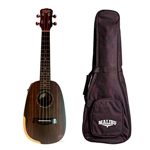 Ukulele Abacaxi Concert 23 EP E eletrico Malibu Ebano