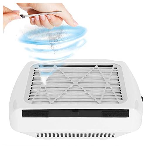 80W Vacuum Nail Dust Collector, Nail Suction Fan Dust Extractor with Pull-out fine Filter for Salon and Home Nail Polish Removal Dust or Manicure(1)