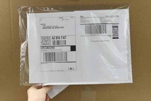 100PCS(240x340mm) FBA Transparente Versandtaschen aus Folie für Lieferscheine, Rechnungen Lieferscheintaschen warensendung A4 selbstklebende Begleitpapiertaschen Dokumententaschen