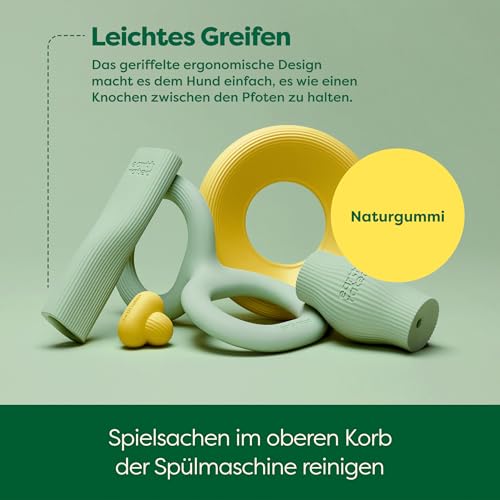 Earth Rated Kauspielzeug, bereicherndes Spielzeug für ausgewachsene Hunde und Welpen, geeignet für Spülmaschine und Gefrierfach, aus Naturgummi, groß, grün