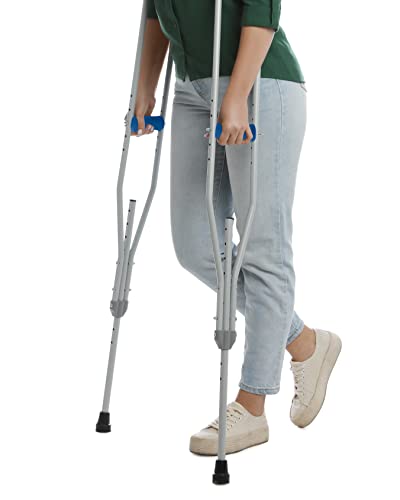 Universal Crutch Hand Grip Covers - Luxurious Soft Fleece with Sculpted Memory Foam Cores (Dark Blue)