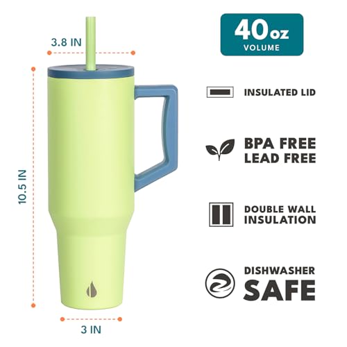 Image of Elemental Spill Proof 40oz Insulated Tumbler with Handle & Straw Travel Mug