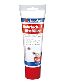 Baufan Bohrloch- und Rissfüller Weiss 350g I Schnell erhärtende Spachtelmasse I Bohrloch Füllung für innen & au