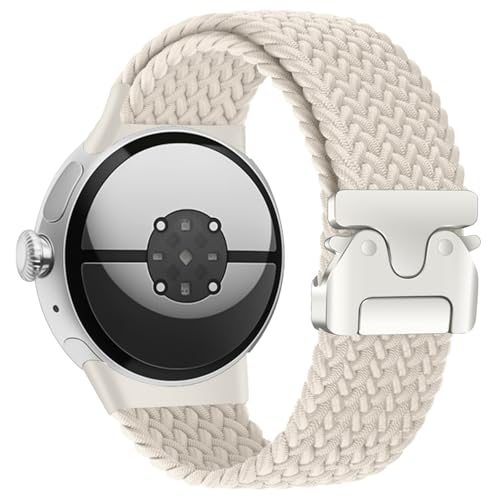 Image of Yeahxing Band for Pixel Watch 4 /3 /2 /1 Band - Stretchy Nylon Braided Bands for Google Pixel Watch 41mm 45mm, Fit 6.8-10.2 inch Adjustable Wristband with Parachute Buckle for Men Women