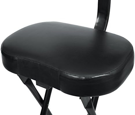 Gator Frameworks Guitar Seat with Padded Cushion, Ergonomic Backrest and Fold Out Guitar Stand; Holds both Acoustic and Electric Guitars (GFW-GTR-SEAT)