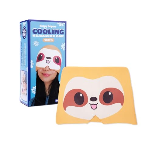 Image of Happy Helpers Sloth Cooling Headache Cap by Relatable, Perfect for Soothing Support During Headaches, Hangovers, Post Workout Recovery, Stress Support and Cooling Support, Includes 1 Cooling Cap