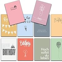 the lazy panda card company Set 30 Geburtstagskarten Glückwunschkarten zum Geburtstag mit Umschlag. Grusskarte Geburtstagskarte Happy Birthday Mann Frau Karten Karte