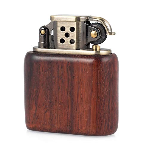Encendedor KUBOY estilo antiguo de madera y latón miniatura 3