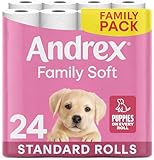 Andrex Family Soft Toilet Roll - 24 Toilet Rolls, 2-Ply, Bulk Buy, Fragrance Free, FSC Certified
