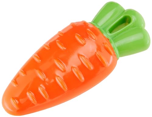 Image of Amazon Basics Dog Toys (Set of 3) - Throwing Natural Latex Ball, Squeezy Carrot, and Super Flyer Frisbee | Interactive Play for Dogs & Puppies
