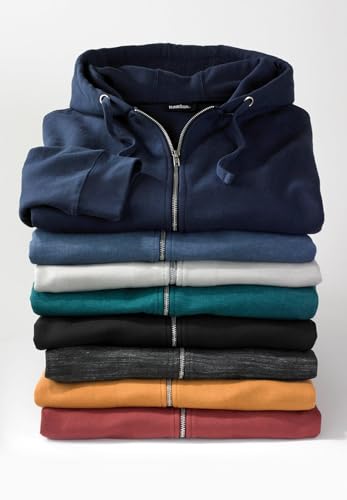 Image of KingSize Men's Big & Tall Fleece Zip-front Hoodie Jacket