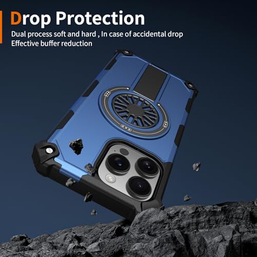 Coque iPhone 16 Pro Max antichoc bleu avec support caméra MagSafe - 2
