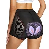 MEETWEE Damen Radunterhose, Fahrradhose Kurz Radlerhose Fahrrad Unterwäsche mit 4D hoch elastisches Schaumstoff,Fahrradunterhose Atmungsaktiv Schnelltrocknend Radhose