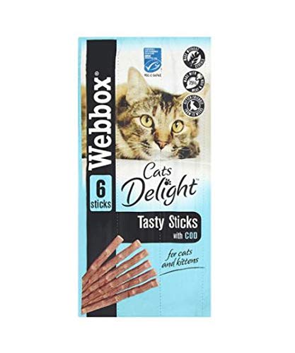 Webbox Cats Delight Tasty Sticks with Cod 6pcs 30g (Deal of 4)