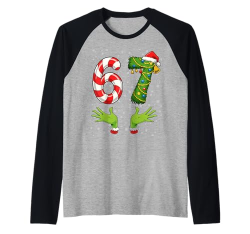 Pyjama 67 Noël 6 7 Meme 67 Bruh Slang Manche Raglan