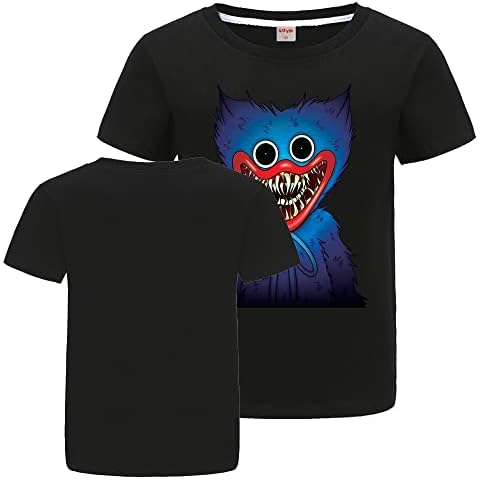 AXhyjin Monster Game Merch Boys Girls T-Shirts Kids' Fashion Summer Tops 100% Cotton (Black,9-10 Years,9 Years,10 Years) Cover