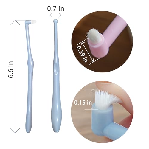 Image of Pet Toothbrush for Dogs, Cats with Soft Bristles, Easy Teeth Cleaning & Dental Care, Set of 5, 4 Toothbrushes & 1 Ceramic Holder for Independent Storage, Assorted Colors (Blue, one Size)
