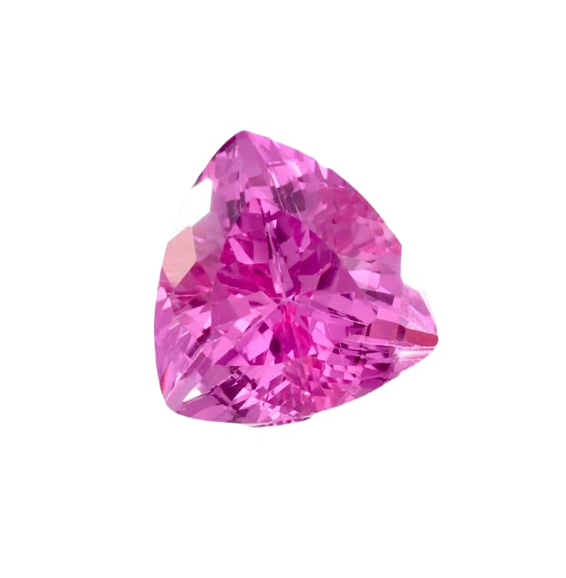 Saphir rose naturel 12x12mm, pierre gemme trillion pour bague et collier