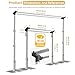Jiang&Rong 10x10Ft Double Crossbar Backdrop Stand - Pipe and Drape Heavy Duty Adjustable Metal Frame with Drape Kit, Photographic Studio Backdrop Stand for Wedding, Birthday Party, Banquet Decorations