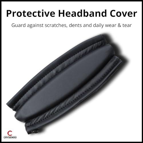 Image of Crysendo Headphone Headband for Bose QC15, QC2 Headphones | Protective Zipper Replacement Headphone Headband Cover | Soft Flexible Material Pad Without Clips (Black)