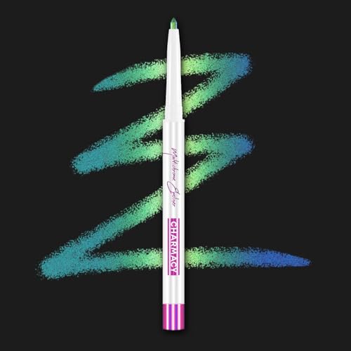 Image of CHARMACY Chameleon Chrome Eyeliner, Multichrome Shifting Colors Metallic Glitter Eye Makeup, Waterproof Smudgeproof Gel Eyeliner, Long Lasting Wear, Vegan & Cruelty Free (B04)