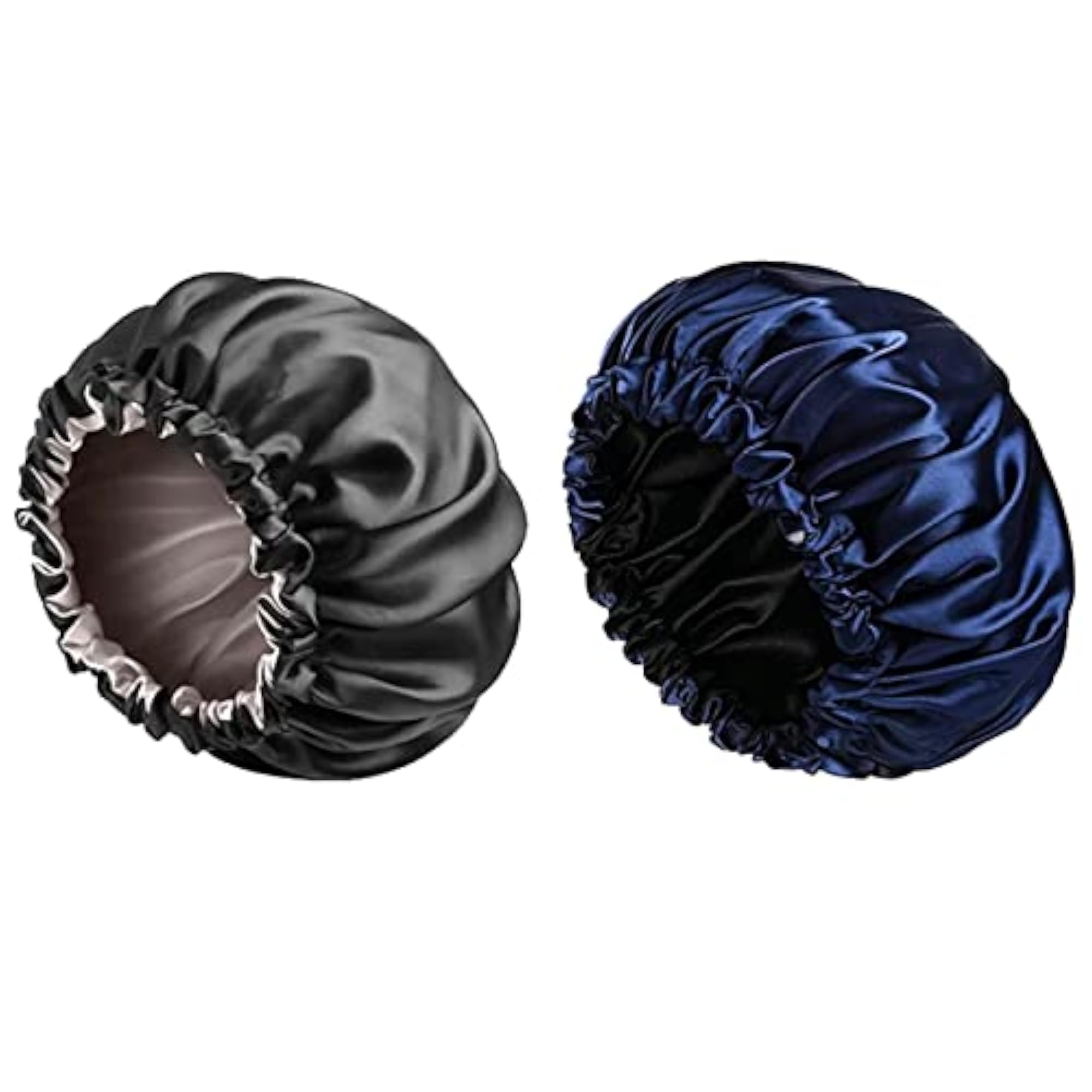 Reversible Luxuries Pure Satin Hair Bonnet Set of 2