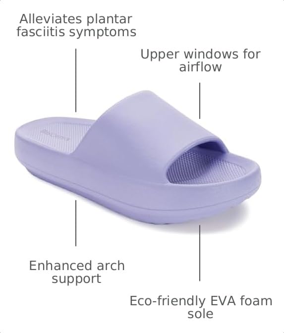 Image of BRONAX Arch Support Slides for Women and Men Y180 | EVA Cushioned Thick Sole, Pain Relief Sandals, Open Toe, Ideal for Shower, Beach & Everyday Wear