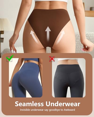 Image of Eiggam Women's Cotton Bikini Panties,High-Cut Full Coverage Stretch Cool Underwear for Women