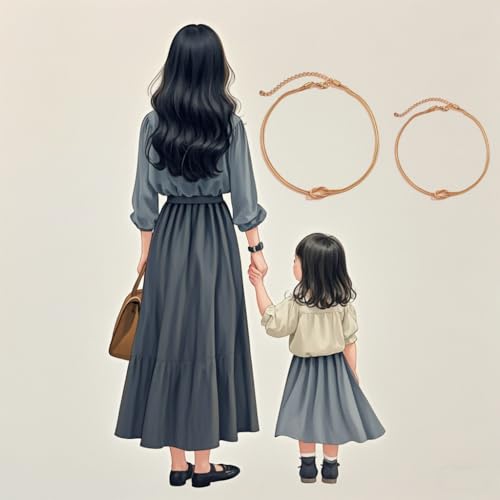 Mother daughter Bracelet,2Pcs Mom And Daughter Bracelets Love Knot Bond Bracelet For Women Gold Snake Chain Infinity Adjustable Bracelet Jewelry Gifts From Mom3