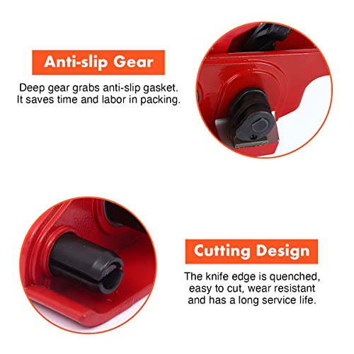 Heavy Duty Poly Strapping Tensioner & Cutter Manual Banding Tools Windlass for 1/2" -3/4" Width Polyester Polyproplyn Strap (Red) - Thumbnail 4