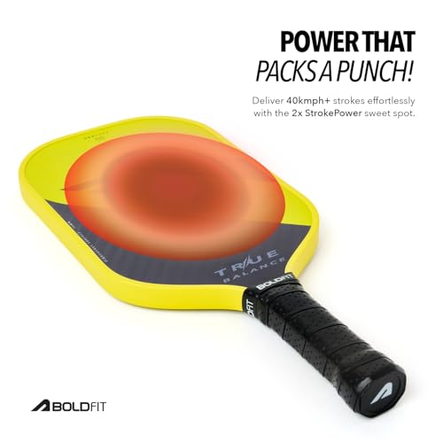 Image of Boldfit Pickle Ball Racket Set 16 mm Fibreglass Surface Pickleball Paddle 1 Pair & 3 Balls Racket with Hexacore Structure 2 pcs Racquet & 3 pcs Pickle Ball with Drawstring Bag Kit Pickleball Set