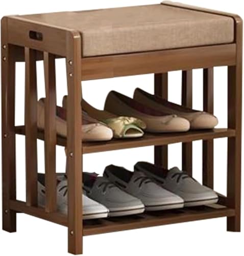 Meuble range-chaussures avec assise et étagère de rangement gain de place