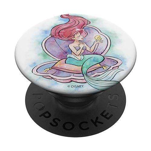 Disney The Little Mermaid Ariel Watercolor Shell PopSockets Standard PopGrip
