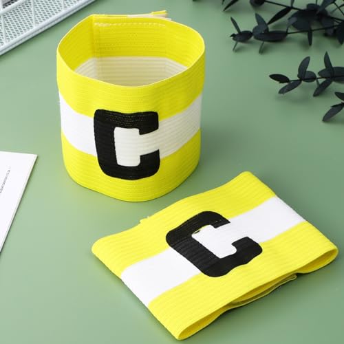 image for LIOOBO Captain C Arm Band: 2 Pack Football Captain Armbands, Elastic S