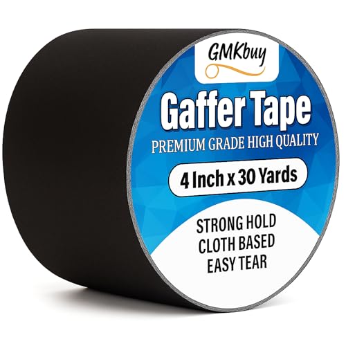 Image of 4 in x 30 Yd Black Gaffers Tape - Heavy Duty, Non-Reflective, Easy to Tear, Waterproof Matte Gaffer Stage Tape - Gaff Cloth Tape for Photography, Filming Backdrop & Production
