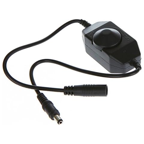 LPD LED Dimmer, DC Jack 12-24V, 6A Max, Strip Light Mini Dial Inline Switch Dimmer,SMD 5050 3528 2835 5630 LED Strip LED Tape LED Ribbon LED Rope LED String Light Cover