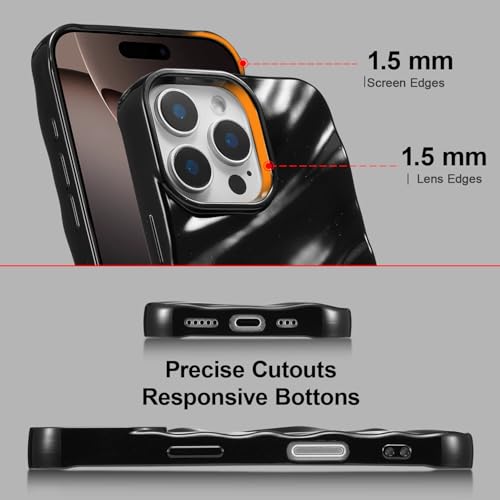 Coque iPhone 16 Pro Max antichoc silicone évite chutes étui vagues - 3