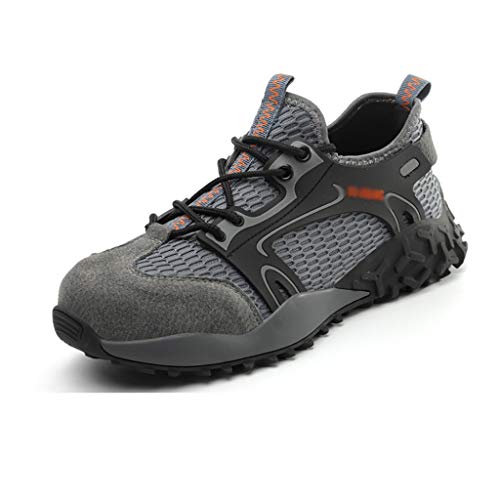 ZYFXZ Männer Frauen Sandalen Arbeitsschuhe Sommer-Breathable Deodorant Mesh-Modische Bequeme Stahlkappe Sicherheit Turnschuhe Eva Shock Absorbent Lace Up Sportschuhe Bottes de sécurité