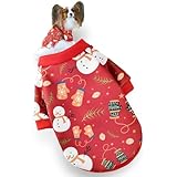 犬 服 秋冬 【裏起毛であったかい】 お手入れ簡単 洋服 おしゃれ 可愛い 暖かい クリスマス赤柄 L plily