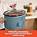 bella 6.0 Qt Programmable Slow Cooker, Ceramic Nonstick Coating, Adjustable Temperature & Cooking Times, Dishwasher Safe Stoneware Pot & Tempered Glass Lid, Tangle Free Cord Wrap, Surf
